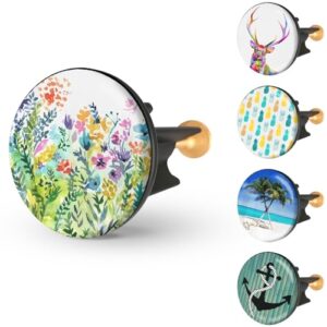 Bunter Waschbeckenstöpsel aus Edelstahl mit extra schwerer Messingschraube und universellen Abflussstopfen für Waschbecken