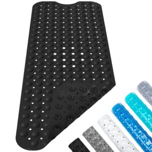 Badewannenmatte Duschmatte 100x40 cm Badewanneneinlage Antirutschmatte rutschfest Maschinenwaschbar (Schwarz)