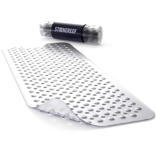 Badewannenmatte rutschfest 101x40 cm - Antirutschmatte für Badewanne und Dusche, BPA-frei, schimmelresistent und maschinenwaschbar