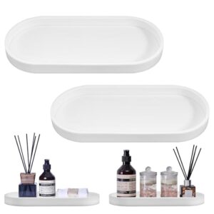 Badezimmer Tablett, 2 Stück, Weiß, Silikon, Ablageschale für Badezimmer, Küche und Toilette