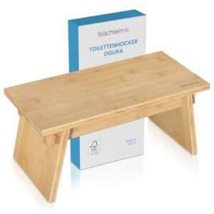 Ergonomischer Holz-Toilettenhocker aus FSC-zertifiziertem Bambus, 150 kg Traglast, nachhaltig & stabil für das Badezimmer