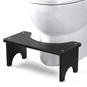 Bambus Toilettenhocker für Erwachsene, umweltfreundlicher und ergonomischer WC Hocker für Badezimmer mit Anti-Rutsch-Oberfläche