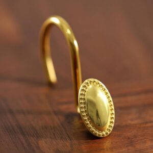 Goldene dekorative Duschvorhanghaken: Messing Gold ovales Design rostfreie, robuste Metall-Duschvorhangringe für Badezimmer
