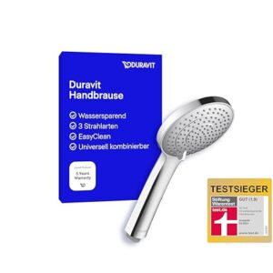 Duravit Universal Duschkopf mit drei Strahlarten (Rain, Intense, Soft) und Chrom-Aufzug. Wassersparend und reinigungsfreundlich.