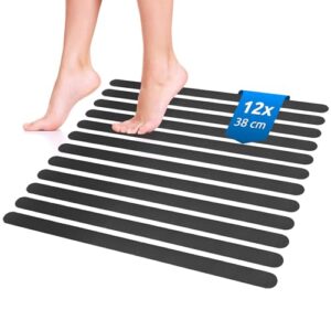 Antirutschmatte für Badewanne, Anti-Rutsch-Streifen für Dusche, Selbstklebend und rutschfest, 12er Set für sicheren Komfort in jedem Badezimmer