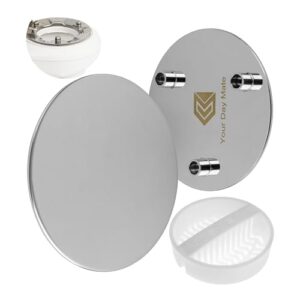 Edelstahl Abdeckhaube und Haarsieb Set für Duschabfluss, kompatibel mit Viega Tempoplex Ablaufgarnitur ab Baujahr 2006, weißer Haarfilter Fänger