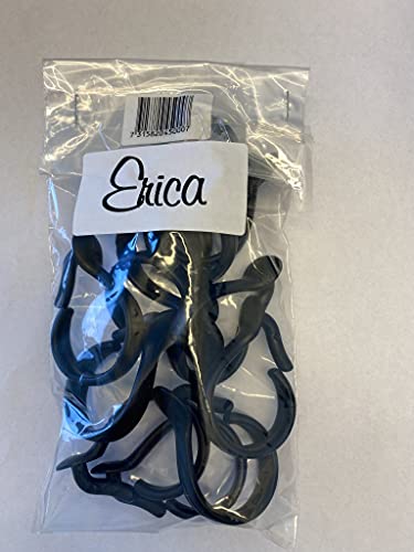 Duschvorhangringe in Schwarz, 12er Packung, für Duschstange, Erica Produkt