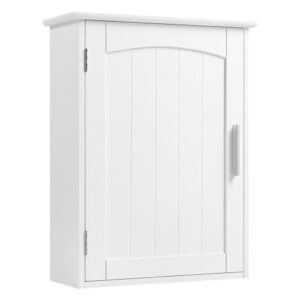 Hängender Badschrank mit Tür, verstellbare Ablage, weißer Wandschrank für das Bad mit hoher Tragkraft und wasserfesten Materialien