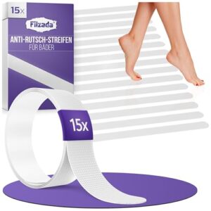 Transparente Antirutsch Streifen für Badewanne, Selbstklebend, 45 x 2 cm, Anti-Rutsch-Dusche-Aufkleber