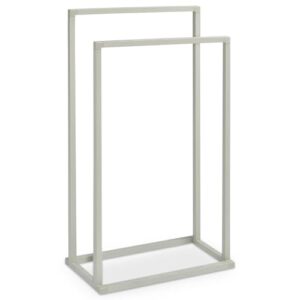 Handtuchhalter MAILO mit 2 Stangen, Beige - Handtuchständer aus Metall, Badetuchhalter freistehend und platzsparend, ohne Bohren, modern