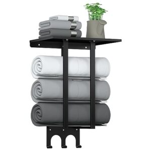 Handtuchhalter aus Metall mit Oberer Ablage und 3 Haken für das Badezimmer oder den Wohnmobil