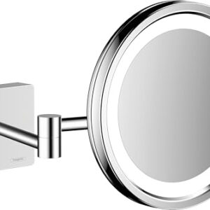 Kosmetikspiegel mit LED-Beleuchtung, Schminkspiegel mit Beleuchtung und 3-facher Vergrößerung in Chrom-Design