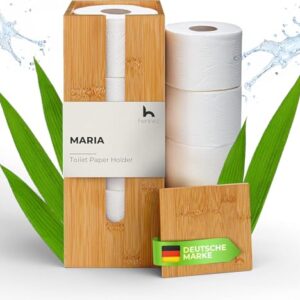 Toilettenpapier-Aufbewahrung aus Bambus, 4 Rollen, Klopapier-Halter mit Deckel und Ablage, umweltfreundliche Lösung für dein Badezimmer