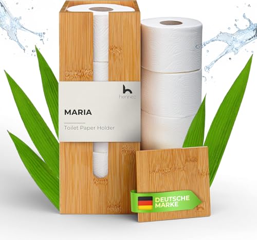 Toilettenpapier-Aufbewahrung aus Bambus, 4 Rollen, Klopapier-Halter mit Deckel und Ablage, umweltfreundliche Lösung für dein Badezimmer