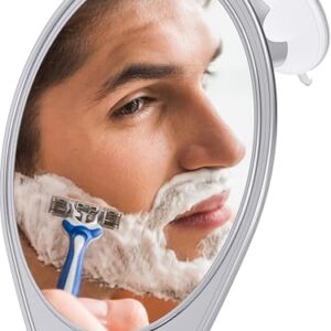 HONEYBULL Rasierspiegel für Dusche ohne Beschlagen – mit Saugnapf, Rasierhalter und Drehfunktion, Kompakter Duschspiegel für Badezimmer, Ideal zum Rasieren und Schminken, Chrom