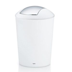 Kosmetikeimer mit Schwingdeckel, weiß matt, Badezimmermülleimer