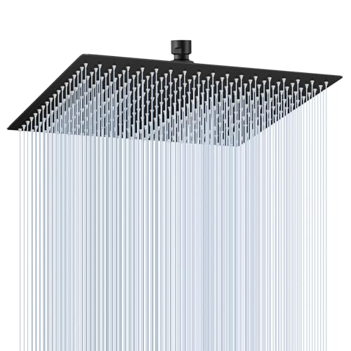 KINLIV Regen-Dusche 40CM Duschkopf aus Edelstahl mit Wasserfall-Funktion, 360° verstellbarer Duschkopf für Wannen und Spas, Anti-Kalk-Design mit weichen Silikondüsen