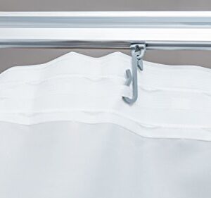 Duschevorhang weiß 180x200 cm mit Gardinenband und Haken, Textil-Fenstervorhang für Bad oder Dusche, hochwertige Qualität und kompatibel mit modernem Badezimmer-Stil