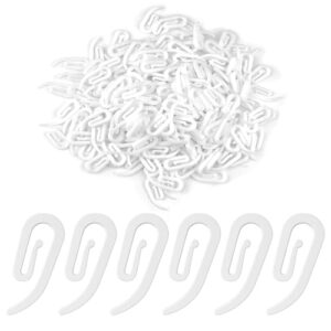 Lixiluxia 200 Stück Gardinenhaken, Vorhanghaken aus Kunststoff für Duschvorhang und Gardinen, weiß, in Packung mit 200 Stücken