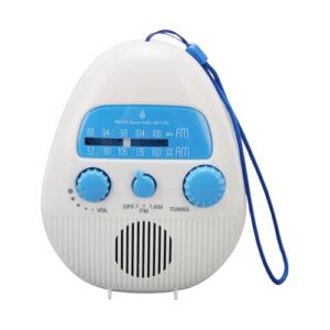 Wasserdichtes Duschradio für Badezimmer und Outdoor mit integriertem Lautsprecher und Batteriebetrieb. Ideal für den Einsatz im Badezimmer, am Strand oder im Freien.