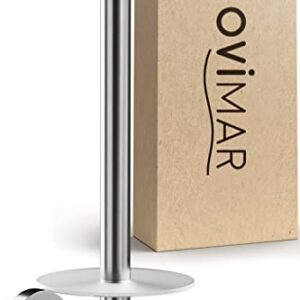 Ersatzrollenhalter aus Edelstahl und Glas für Toilettenpapier Rollen Aufbewahrung an der Wand ohne Bohren selbstklebend, silberfarben