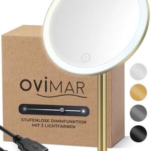 Kosmetikspiegel mit Beleuchtung, wiederaufladbar und freistehend für das Badezimmer