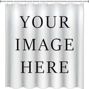Personalisierter Duschvorhang mit deinem Foto, HD-Druck aus 100% Polyester, Spritzwassergeschützt und inkl. 12 Haken für einzigartiges Badezimmer-Deko-Stück oder Geschenk