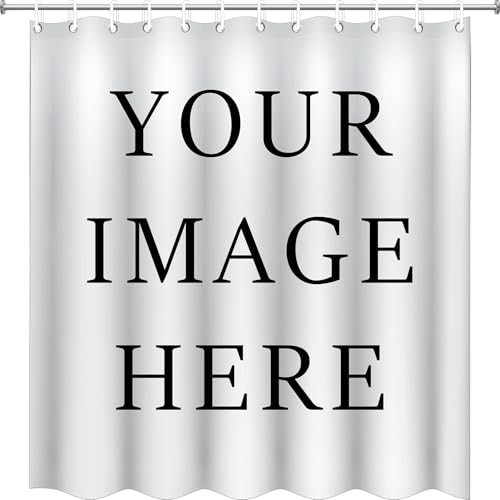 Personalisierter Duschvorhang mit deinem Foto, HD-Druck aus 100% Polyester, Spritzwassergeschützt inkl. 12 Haken