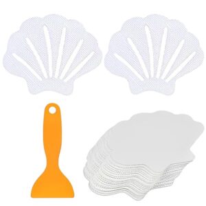 Antirutsch Aufkleber für Badewanne und Badezimmerboden, Selbstklebend mit Premium-Schaber, 20 Stück Anti-Rutsch-Badezimmeraufkleber mit Muschel Design ca. 7 x 9 cm