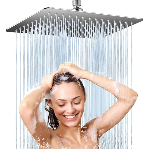 Regendusche Duschkopf 12 Zoll aus Edelstahl 304 mit Chrom-Finish, Selbstreinigende Duschbrause Regendusche Installierbar