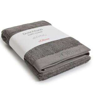 s.Oliver Duschtuch 70x140 cm aus 100% Baumwolle, weich und saugstark, graues Badetuch für ein entspanntes Bad-erlebnis