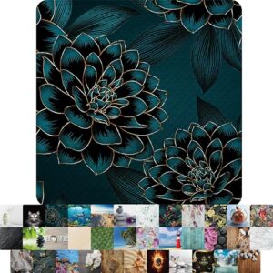 Rutschfeste Duschmatte Sanilo Badematte 53 x 53 cm, Antirutschmatte maschinenwaschbar und schimmelresistent für Dusche und Badewanne mit Dahlien-Blumenmotiv