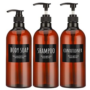 Shampoo-Spenderflasche, 1000 ml, brauner Kunststoff-Press-Spender nachfüllbar, für Shampoo und Conditioner