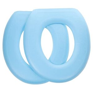 Toilettendeckelpolster aus weicher, dicker Materie zum Schutz vor kaltem Toilettendeckel. Einladendes Produkt fürs Badezimmer mit hygienischen Anliegen.