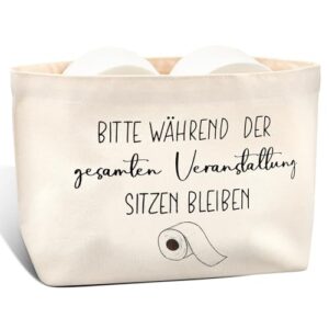Toilettentuch-Aufbewahrungsbeutel für Badezimmer, natürliche Farben, sitzen bleiben, lustige Deko für Toilette und Klo