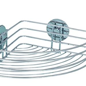 WENKO Duschablage Ecke ohne Bohren, Turbo-Loc Eckablage bis 40 kg Tragkraft, verchromter Stahl rostfrei, Wandablage für Bad und Dusche