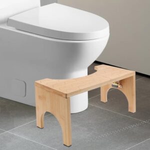Bambus-Toilettenhocker mit ergonomischem Design für Erwachsene und Kinder, rutschfeste Füße und Gesundheitserfordernisse im Badezimmer