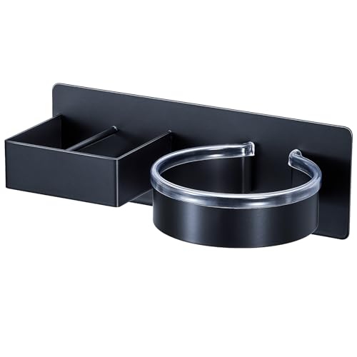 YYBO Fönhalter Ohne Bohren, Glätteisen Halterung, praktische Wandhalterung für Haartrockner und Glätteisen, Selbstklebender Fönhalter