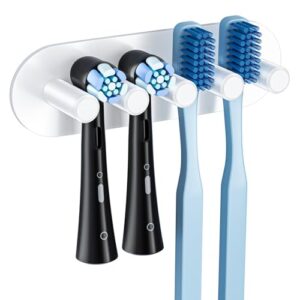 Elektrische Zahnbürste Halter, Zahnbürsten Aufbewahrung, Wandhalter ohne Bohren, Selbstklebend, praktischer und leistungsstarker Lösung für Badezimmer