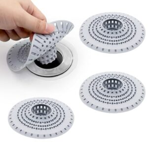 Haarfänger für Dusche, Abflussabdeckung mit Silikon Sieb und Saugnapf, für Küche, Badewanne und Duschabfluss.