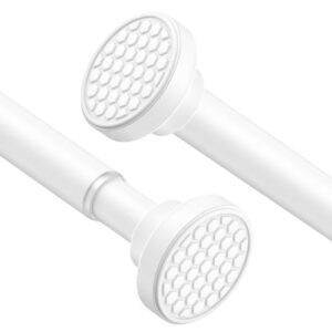 Gardinenstange ohne Bohren, Teleskopstange für Gardinen und Vorhangstangen, Weiß, 25MM Durchmesser