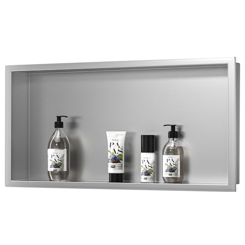 Hochwertige Wandnische aus Edelstahl für Duschmöglichkeiten oder Aufbewahrung von Badeprodukten