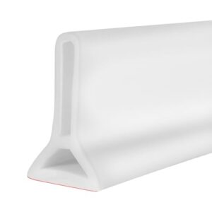 Selbstklebende Schwallschutzleiste für Badezimmer, 1 Meter lang, Silikon Wasserstopper für Dusche und Badewanne