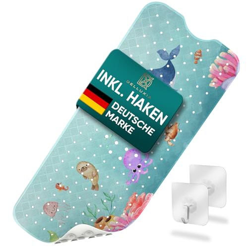 Rutschfeste Badewannenmatte für Kinder in XL-Größe mit Aufhängung, geruchsfrei und BPA-frei