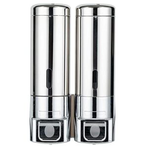 Doppelspender für Shampoo und Duschkörperpflege, 300 ml, Edelstahl, Badezimmer, komfortabel und leicht zu installieren