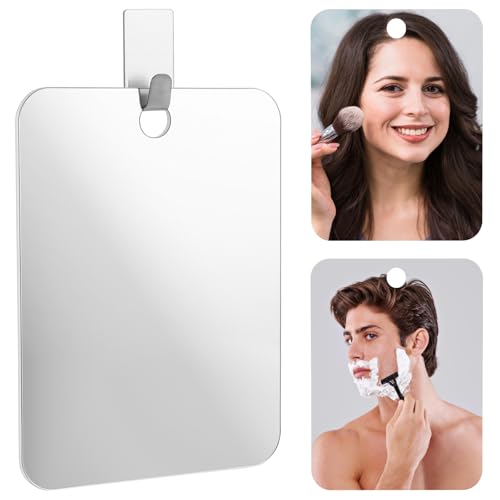 Tucnoeu 2pcs Duschspiegel, Rasierspiegel mit 2 Klebehaken, Spiegel für Badezimmer, Reisen und Herren