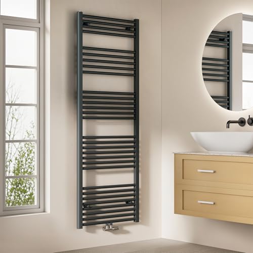 Effizienter Handtuchwärmer für das Badezimmer - EMKE Badheizkörper Gerade 160x60 cm, Anthrazit, 762W