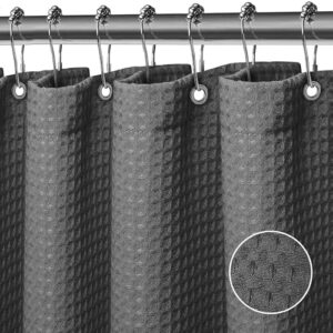 Durchsichtiger Duschvorhang aus Polyester mit Magnet für Waschen, ideal für Dusche und Badewanne, Dunkelgrau 183 x 183 cm