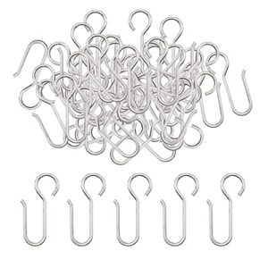 Silberne Gardinenhaken, 40 Stück, hochbelastbar, metallisch, für Gardinen und Vorhangringe (50x28mm)