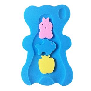 Rutschfester Badeschwamm für Baby-Badewanne, blauer Schwamm mit atmungsaktiver und faltenfreier Oberfläche für sicheres Baden des Babys